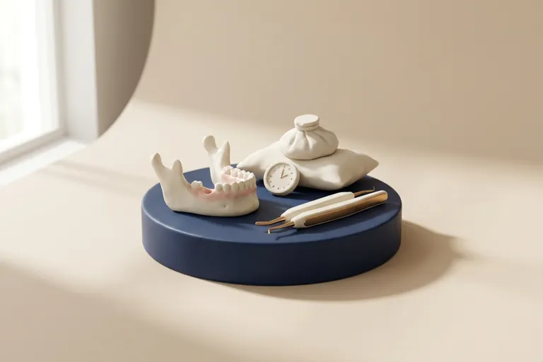 Diorama in miniatura dei giorni dopo l'intervento: alveolo in guarigione e riposo