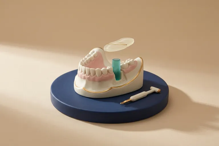 Diorama in miniatura della pianificazione dell'impianto: la posizione sulla TAC prima di operare