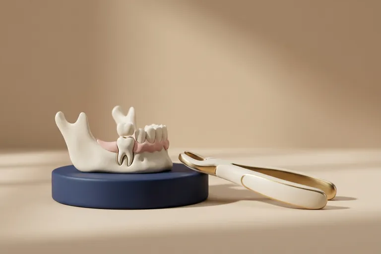 Diorama in miniatura del dente da latte con il permanente che cresce sotto