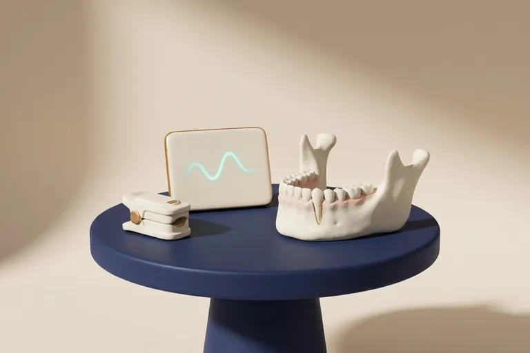 Diorama in miniatura del controllo durante la sedazione: il saturimetro e il monitor
